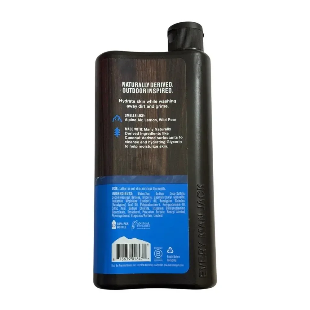 (2) Every Man Jack Hydrating Body Wash Mountain Air 16.9 Fl oz